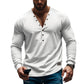 Herren Langarm Henley T-Shirt mit modernem Knopfverschluss und figurbetontem Schnitt Fudus