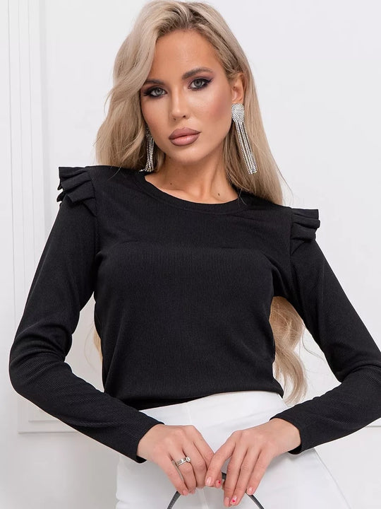 Damen Langarmshirt mit Rüschendetails Fudus