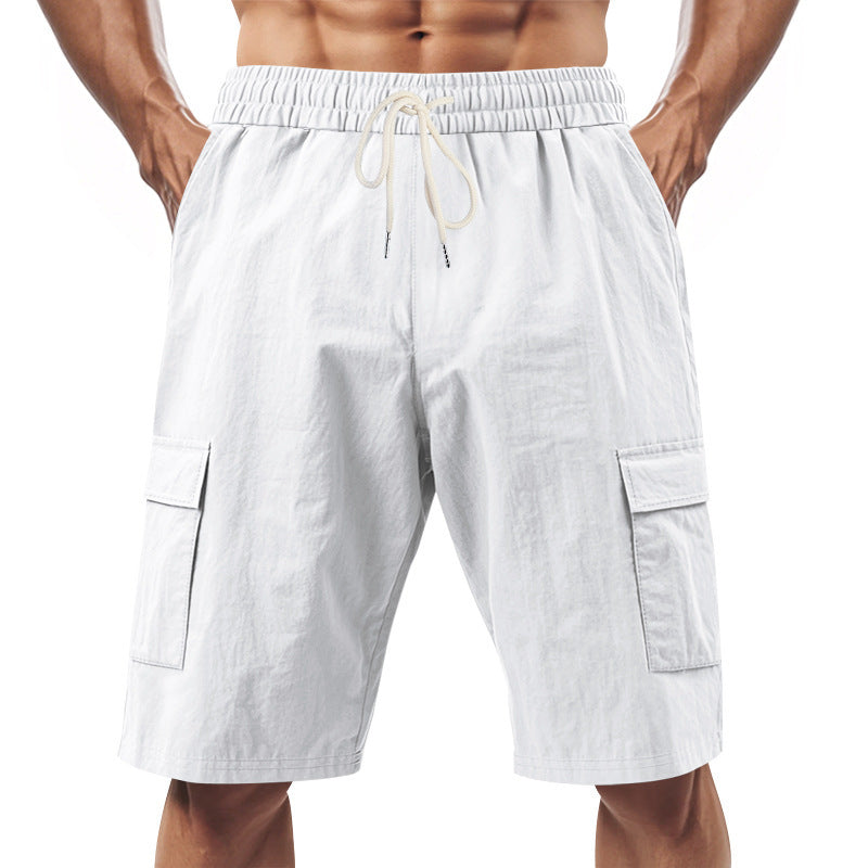 Cargo-Shorts Herren Elastischer Bund Seitentaschen