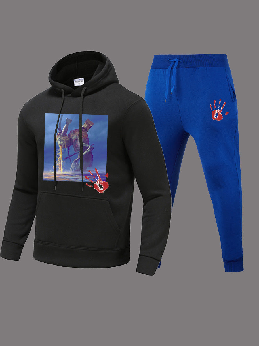 Damen Hoodie und Jogginghose Set mit kreativem Grafikdesign Fudus