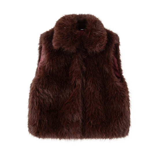 Damen kuschelige Kunstfellweste Fudus