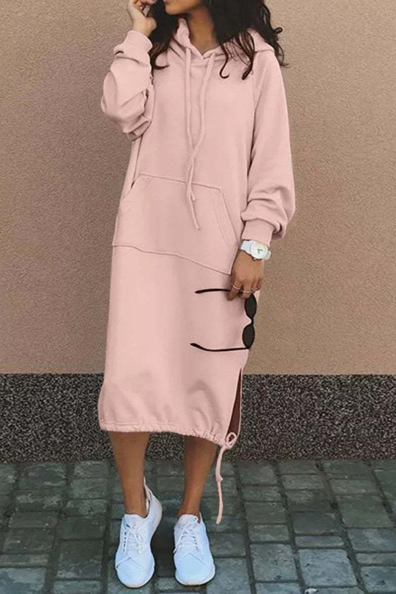 Damen Hoodie-Kleid mit lässiger Passform und praktischen Taschen Fudus