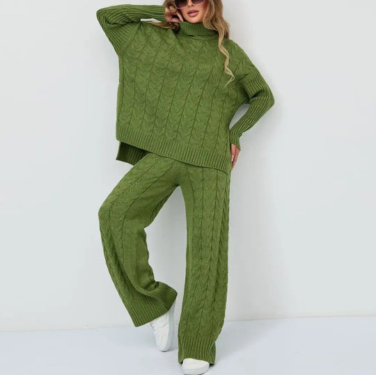 Damen Grobstrickpullover mit hohem Kragen Fudus