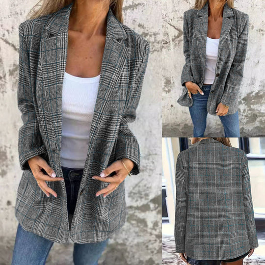 Damen Karierter Blazer Fudus