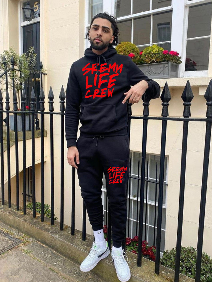 Damen Hoodie und Jogginghose Set mit auffälligem Schriftzug Fudus