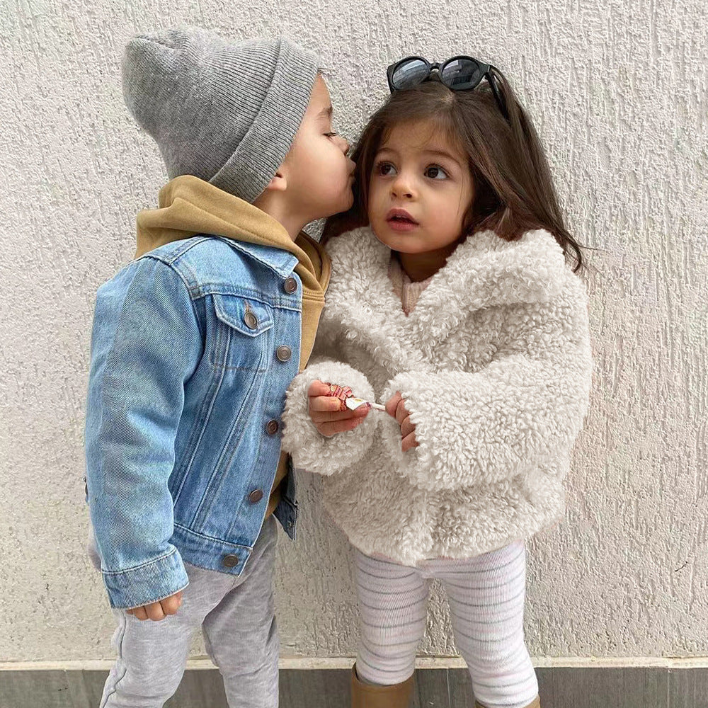 Damen Kuschelige und voluminöse Teddyjacke Fudus