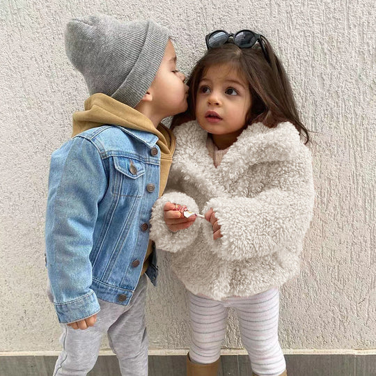 Damen Kuschelige und voluminöse Teddyjacke Fudus