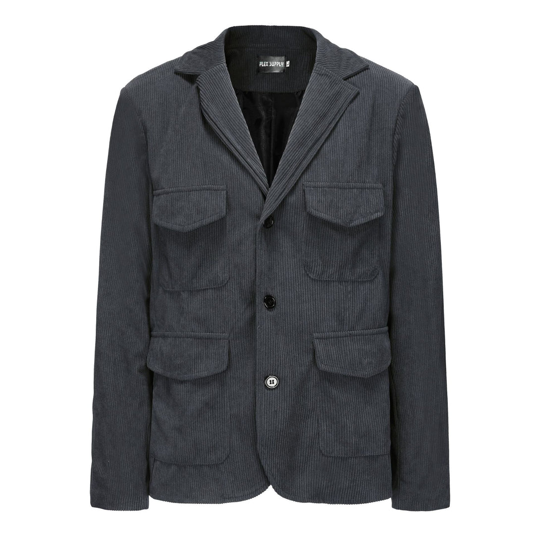 Damen lässige Cordjacke mit aufgesetzten Taschen Fudus