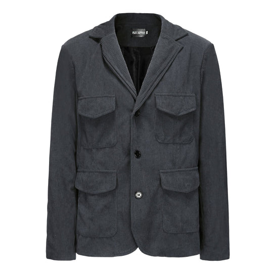 Damen lässige Cordjacke mit aufgesetzten Taschen Fudus