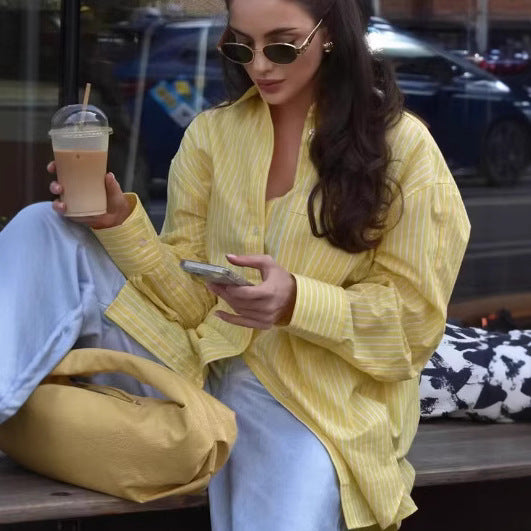 Damen Hemdbluse mit feinen Streifen Fudus