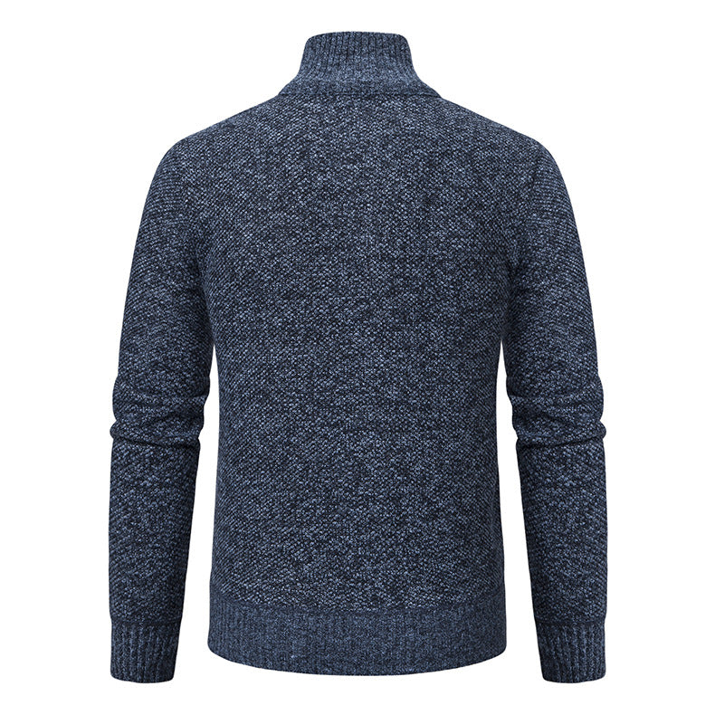 Herren Pullover mit Stehkragen und attraktivem Zipper Fudus