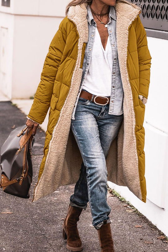 Damen kuscheln langer Daunenmantel Fudus