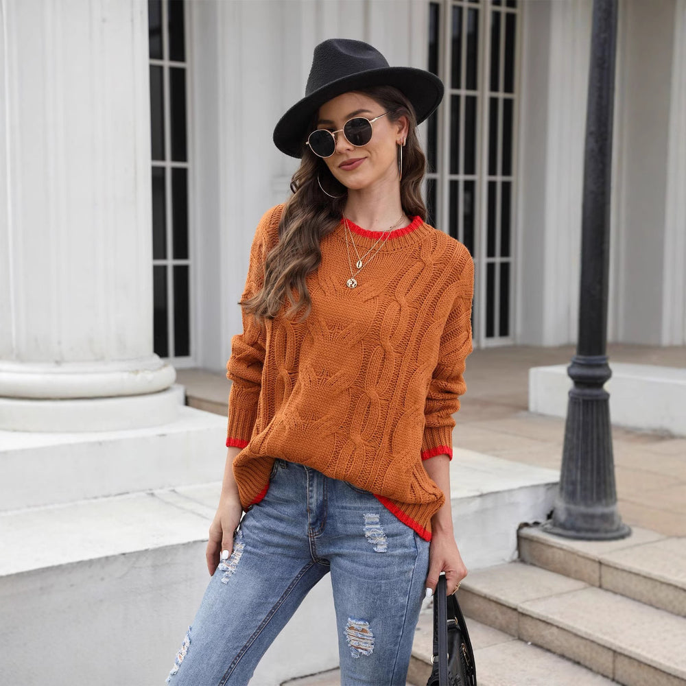 Damen Grobstrickpullover mit lässiger Passform und strukturiertem Design Fudus