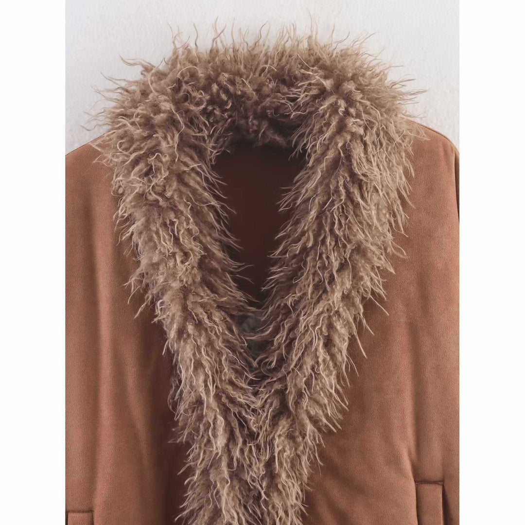 Damen Kunstfelljacke mit modernem Design und tailliertem Schnitt Fudus