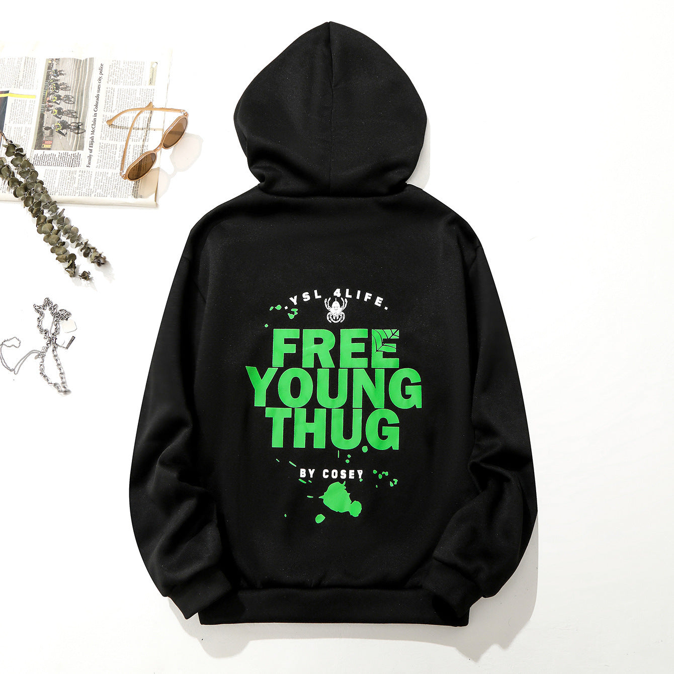 Damen Kapuzenpullover mit kreativem Grafikumdruck und bequemer Passform Fudus