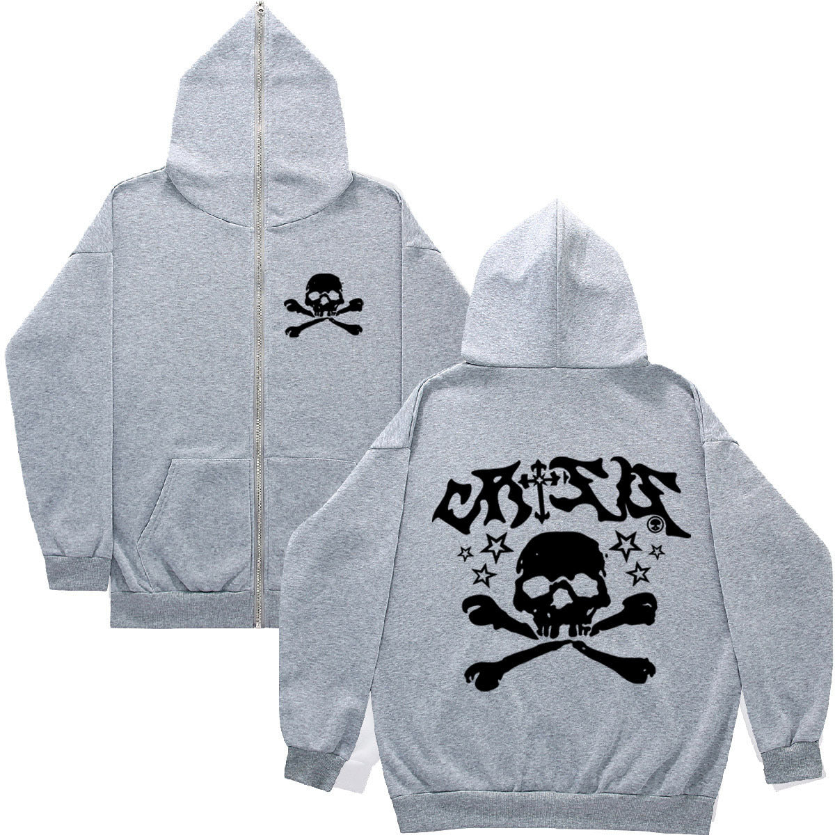 Damen Kapuzenpullover mit kreativem Totenkopfdesign Fudus