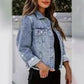 Damen Jeansjacke mit modischen Destroyed-Details und klassischen Brusttaschen Fudus