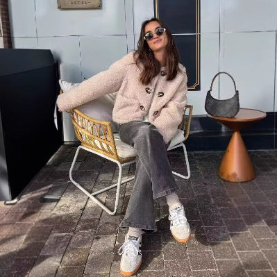 Damen Kuschelweiche Fleecejacke mit praktischen Taschen