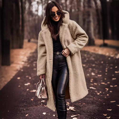 Damen Kuscheliger Teddy-Mantel Fudus