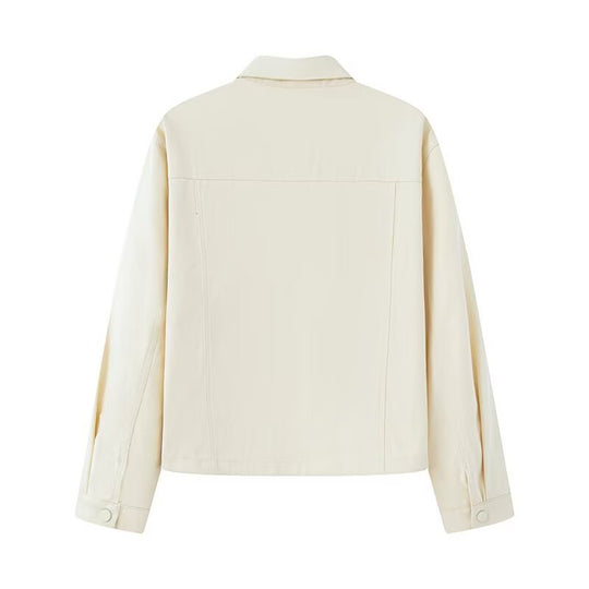 Damen lässige Jeansjacke mit praktischen Taschen Fudus