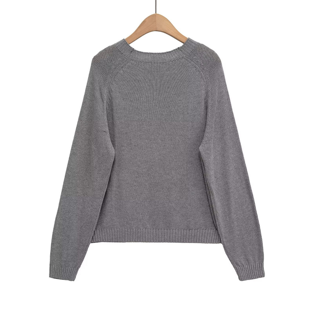 Damen kuscheliger Pullover mit Knopfleiste Fudus