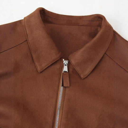 Damen Kunstlederjacke mit dezenten Reißverschlusstaschen Fudus