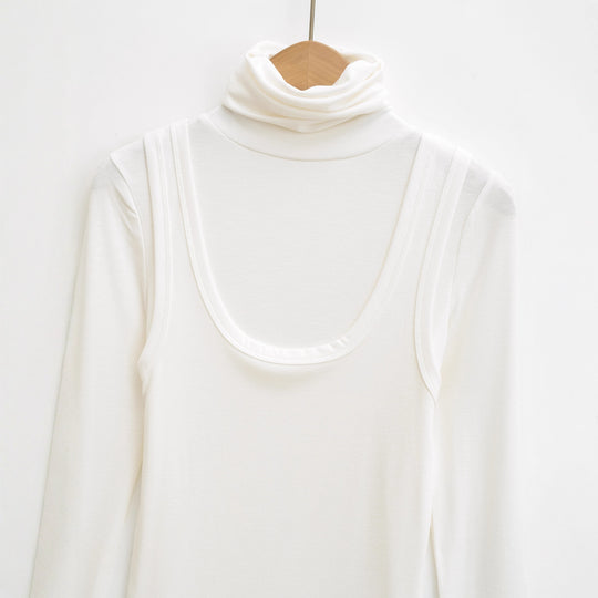 Damen langärmliges Rollkragenoberteil Fudus