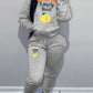 Damen Hoodie- und Jogginghose-Set mit kreativem Fruchtmotiv und bequemer Passform Fudus
