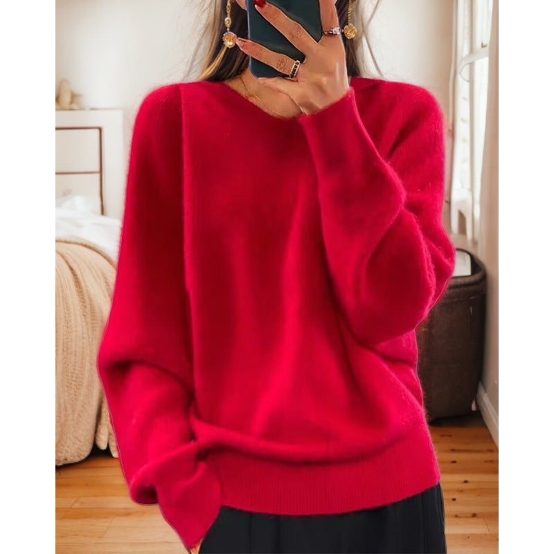 Damen gemütlicher Cashmere Pullover Fudus