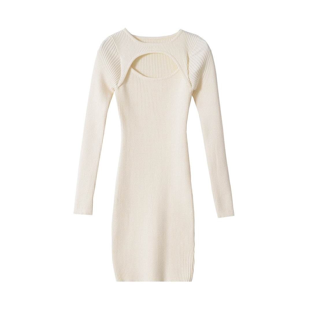 Damen langärmliges Strickkleid mit Cut-Out-Details Fudus