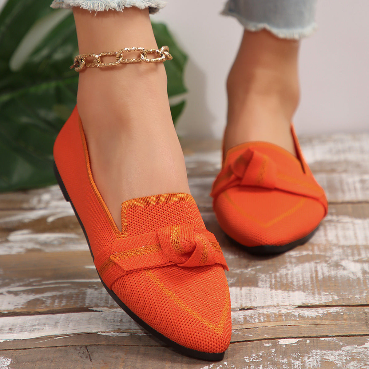 Damen Elegante Slipper Knoten Details