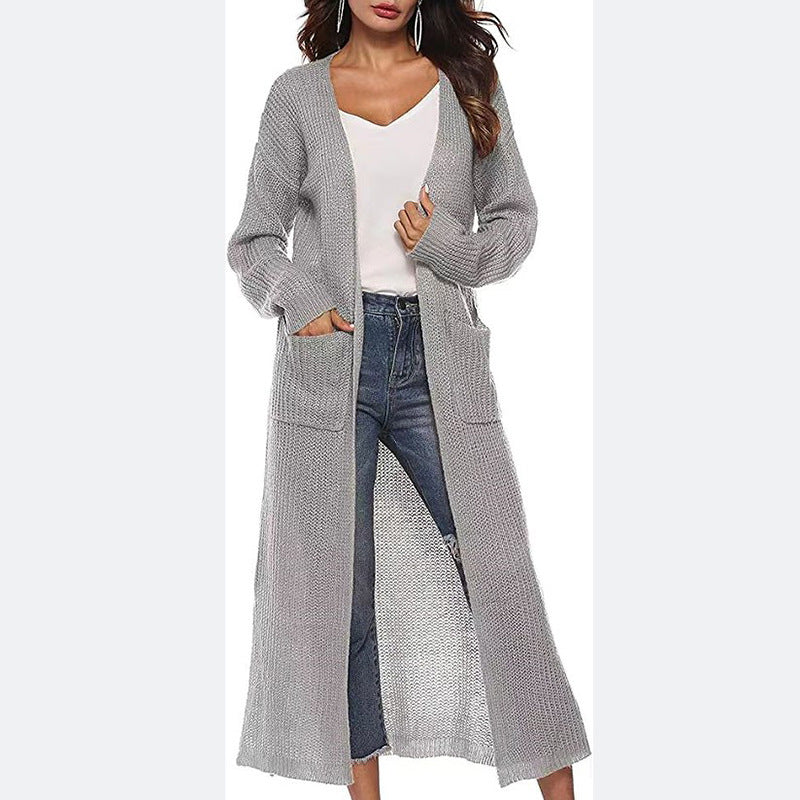 Damen Langer Strickcardigan Fudus