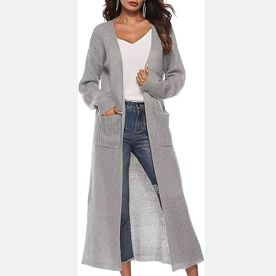 Damen Langer Strickcardigan Fudus