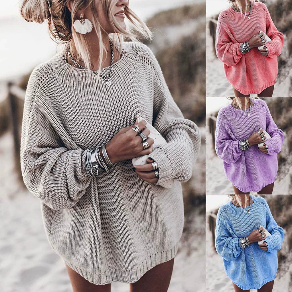 Damen Oversized Strickpullover Mit Lässigem Schnitt