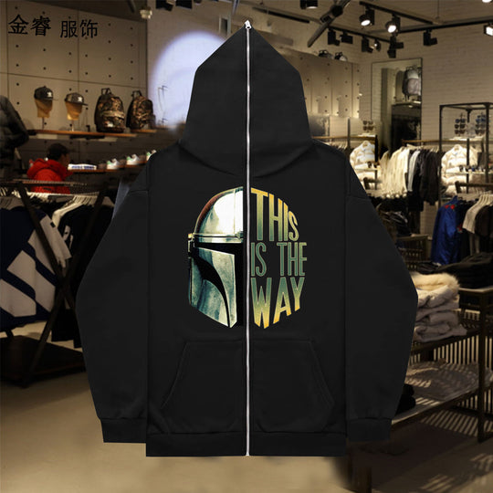 Damen Kapuzenjacke mit hochwertigem Grafikdesign und bequemen Taschen Fudus