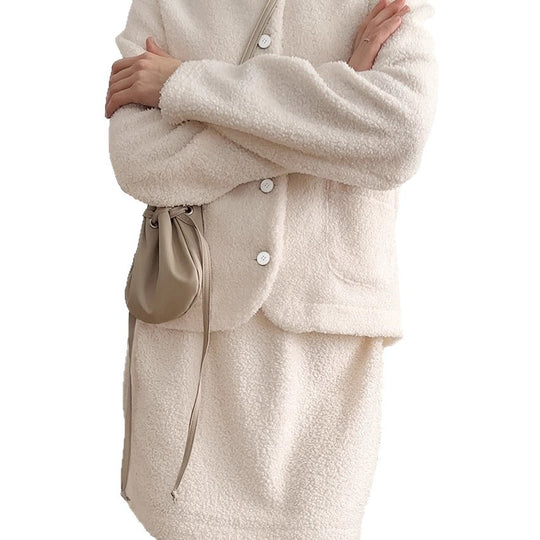 Damen Kuschelige Sweaterkleid Fudus