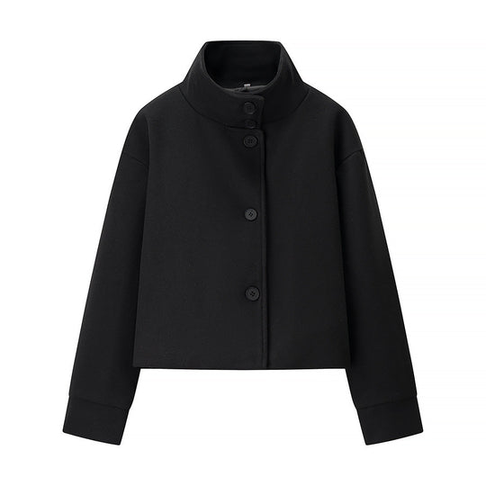 Damen Kurzjacke mit modernem Kragen und eleganten Knopfdetails Fudus