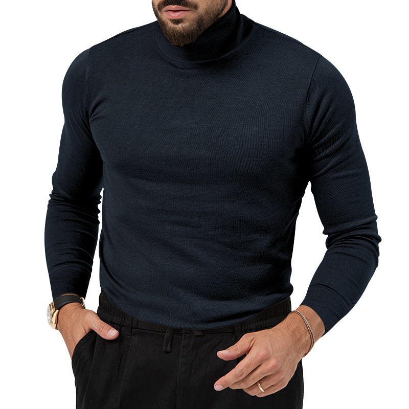 Herren Eleganter Rollkragenpullover aus weichem Strickstoff Fudus