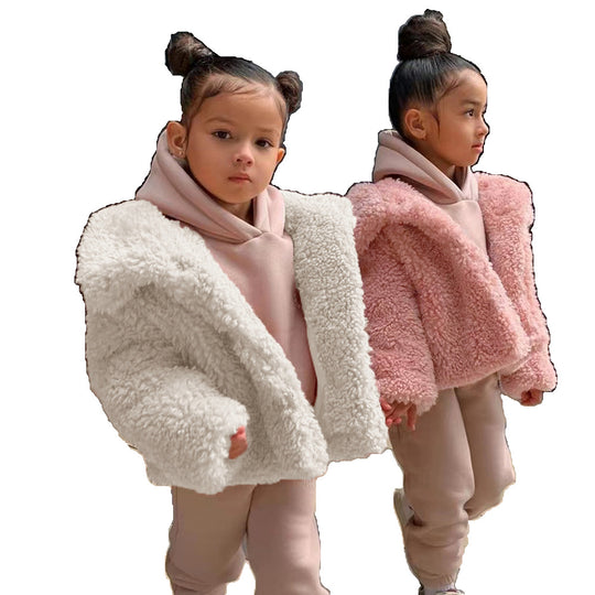 Damen Kuschelige und voluminöse Teddyjacke Fudus