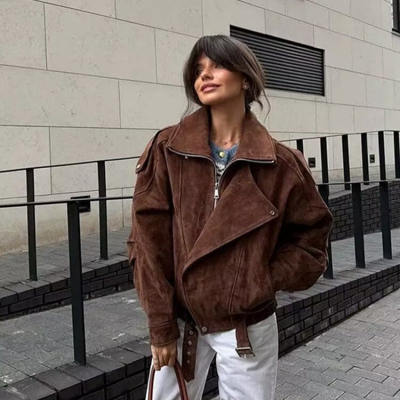 Damen lässige Oversize-Jacke aus hochwertigem Material Fudus