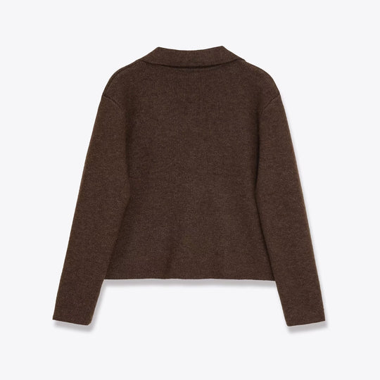 Damen kuschelige Strickjacke mit praktischen Taschen und modernem Reverskragen Fudus