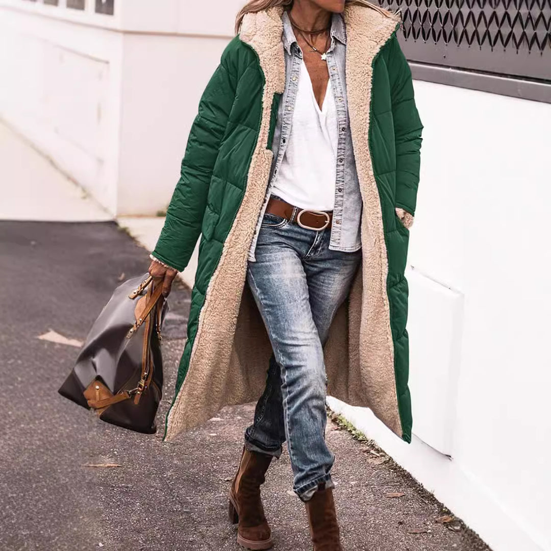 Damen kuscheln langer Daunenmantel Fudus