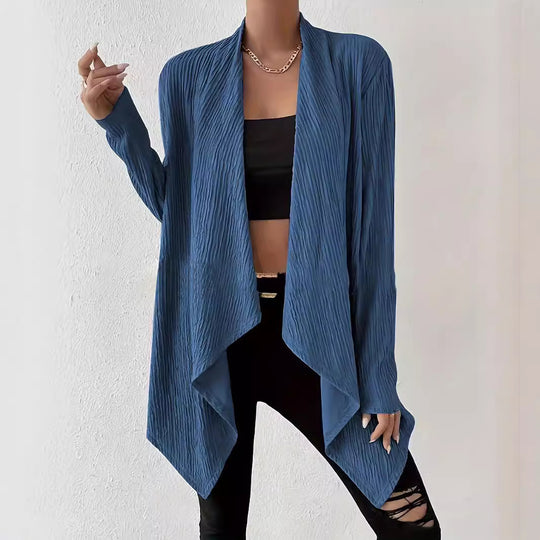 Damen lässige Cardigan mit elegantem Strukturdesign Fudus