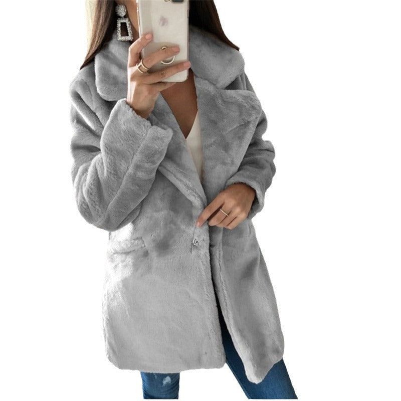 Damen kuscheliger Teddy-Mantel Fudus