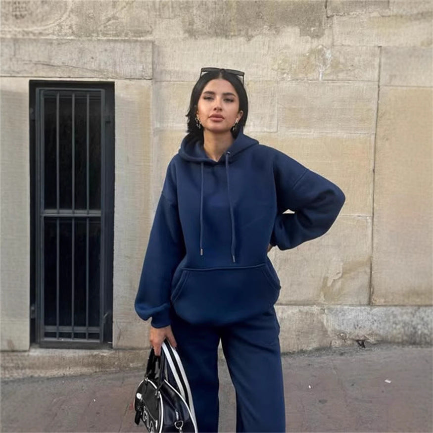 Damen komfortable Oversized-Fleece-Hoodie Fudus