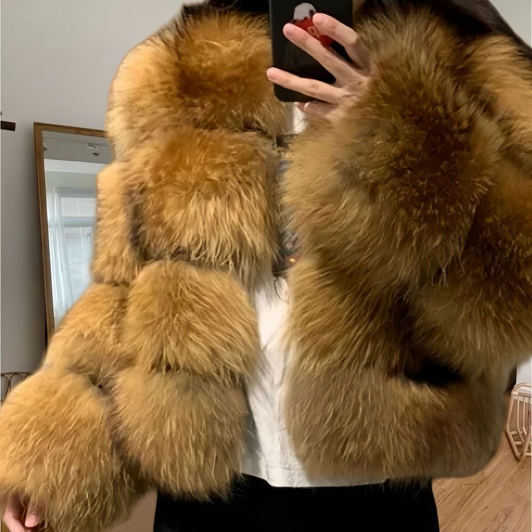 Damen kuschelige Pelzjacke Fudus