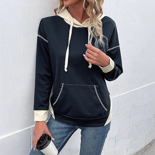 Damen Hoodie mit Kapuze und praktischen Taschen Fudus