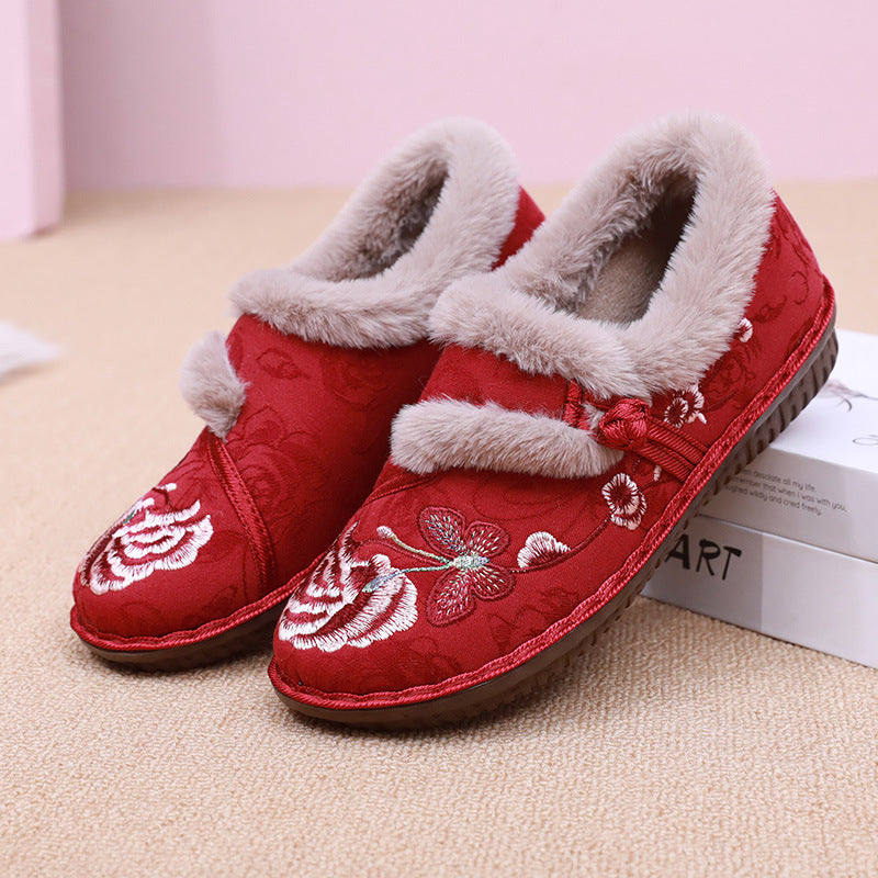Damen Kuschelige und dekorative Hausschuhe mit floralem Design Fudus