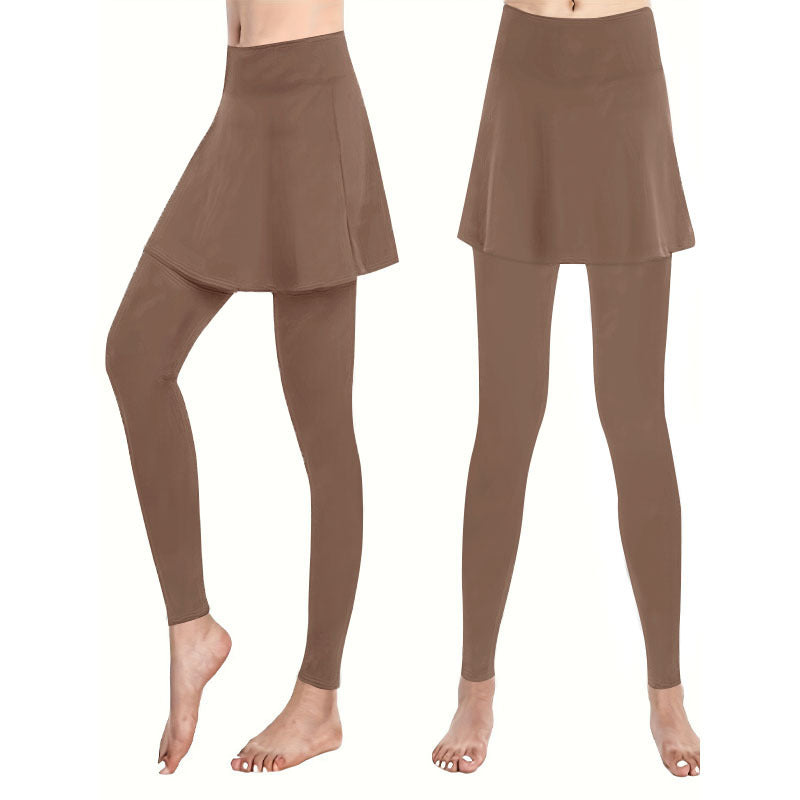 Damen Leggings mit integrierter Skirtschnitt Fudus