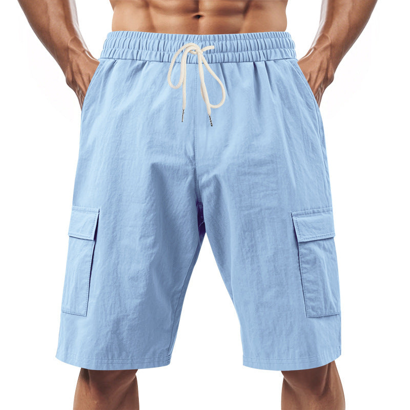 Cargo-Shorts Herren Elastischer Bund Seitentaschen
